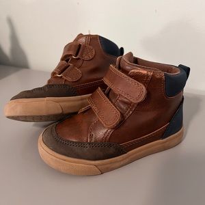 Toddler Boys Size 6 Cat & Jack Brown Velcro Shoes GUC